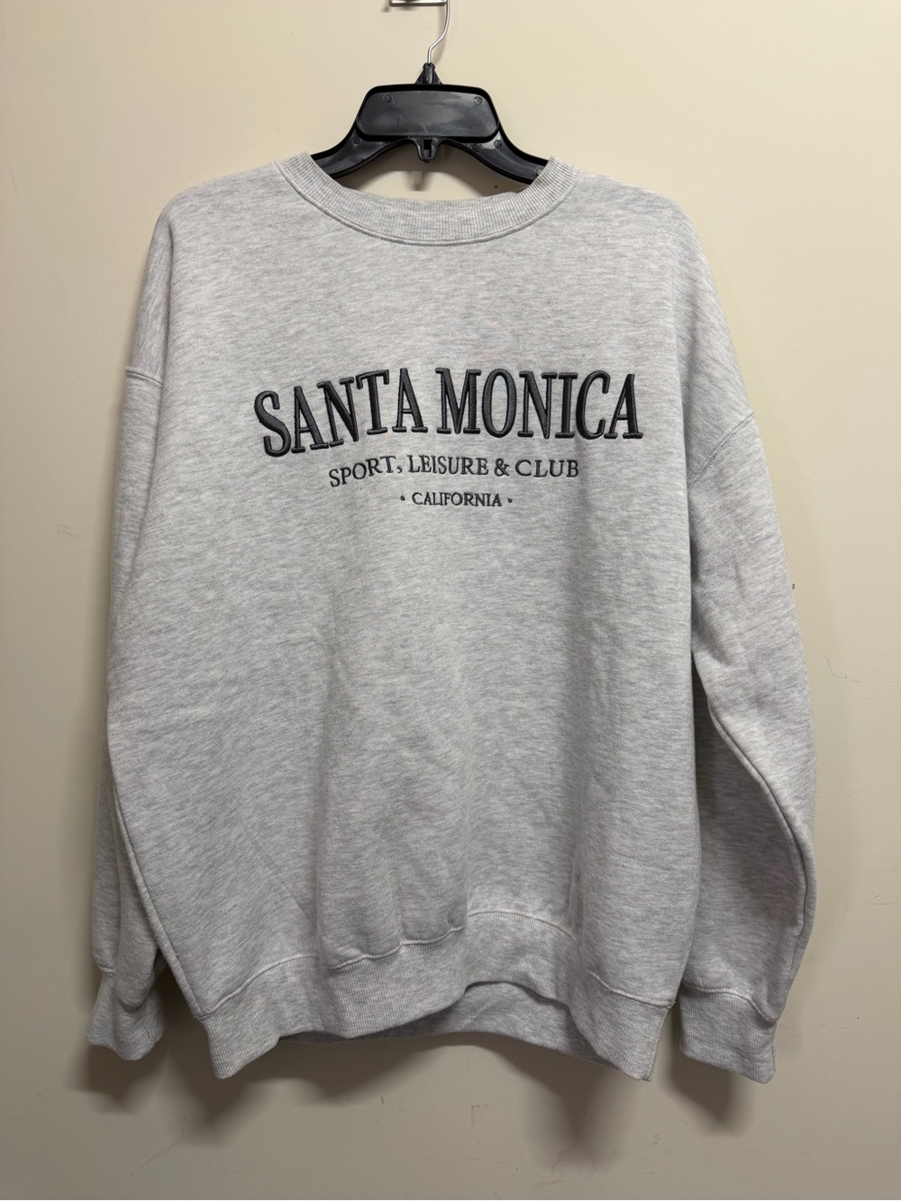 Vintage Reflex Light Gray Crewneck with 'Santa Monica' Print